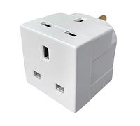 [NOVA] 2 Way Double Plug Adaptor - Multi Plugs Extension Sockets Adapter - UK 3 Pin Socket Extensions 250V 13 Amp - Power Extender Multiplug Block for Kitchen, Office, PC, TV, Indoor Lighting