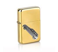 Nova 3D Pewter effect car ref338 design on a flip top petrol lighter windproof GOLD refillable…