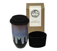 NOVA CERAMICS Coffee Tumbler - Travel Mug - On the Go Coffee Mug - Microwave & Dishwasher Safe Green Coffee Tumbler - Gifts for Women Men Him Her - 16oz - Monsoon