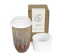 NOVA CERAMICS Travel Coffee Cup- Travel Coffee Tumbler - On The Go Coffee Mug - Microwave & Dishwasher Safe Green Coffee Tumbler - Gifts for Women Men Him Her - 16oz - Jupiter