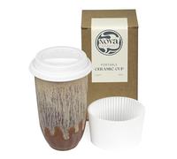 NOVA CERAMICS Travel Coffee Cup- Travel Coffee Tumbler - On the Go Coffee Mug - Microwave & Dishwasher Safe Green Coffee Tumbler - Gifts for Women Men Him Her - 16oz - Jupiter