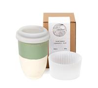 NOVA CERAMICS Travel Mug - Ceramic to Go Coffee Mug with Lid - Travel Mug Ceramic to Go Cup - Microwave & Dishwasher Safe Ceramic Coffee Mug with Lid - Gifts for Women Men Him Her - 12oz - Sage Green