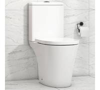 Nova Close Coupled Toilet White Rimless with Dual Flush Cistern Quick Release Soft Close Seat Round Shape Bathroom WC - Modren Design