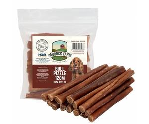 Nova Dog Chews 100% Natural Bull Pizzle Dog Chews - 12cm (10 Pack) | Bully Sticks for Dogs and Puppies - British Made Long lasting Beef Dental Chews - Grain-Free, Gluten-Free, Rawhide Free Dog Treats