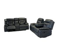 Nova Electric Recliner 3+2 Seater Sofa Set | Grey | USB | Cupholder