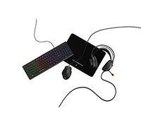 NOVA GAMING - Alquila - 4 in 1 RGB Gaming Pack - AZERTY Wired Mechanical Keyboard, Wired DPI Mouse Adjustable Between 1200 and 7200, Wired Headset USB/Jack with Microphone and XL Mouse Pad