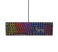 NOVA GAMING HERCULE - USB Wired Mechanical Gaming Keyboard - Gamer Keyboard, RGB Backlight, 104 Keys including 26 Anti-Ghosting, French AZERTY - Compatible with PC Gaming, Windows and Linux