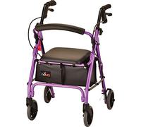 NOVA GetGo Petite Rollator Walker (Petite & Narrow Size), Rolling Walker for Height 4'10" - 5"4", Seat Height is 18.5 Inch, Ultra Lightweight - Only 13 lbs with More Narrow Frame, Color Purple