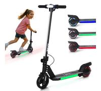 Nova S150 Electric Scooter Kids Foldable E Scooter For Ages 6-12 Boys & Girls | 3 Speed Modes (5/10/15KMH) | 6-10KM Range, Dual Braking, RGB/LED Lights | Lightweight | 21.6V/2.5Ah Battery (BLACK)