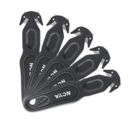 Nova Safety Cutter Tool, Safety Box Cutter Knife, Ergonomic Film Cutting Blade, Box, Strap, Carton, Package, Envelope and Letter Opener (Black, 5 pcs