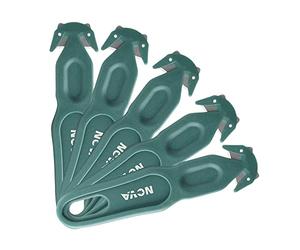 Nova Safety Cutter Tool, Safety Box Cutter Knife, Ergonomic Film Cutting Blade, Box, Strap, Carton, Package, Envelope and Letter Opener (Green, 5 pcs)