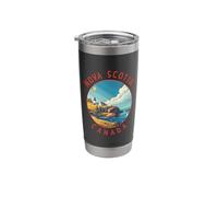 Nova Scotia Canada Retro Distressed Circle Stainless Steel Insulated Tumbler