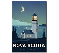 Nova Scotia Canada Travel Art Fridge Magnet, Size 2.5'' x 3.5''