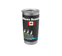 Nova Scotia Canada Trip Souvenir Puffin Lover Canadian Flag Stainless Steel Insulated Tumbler