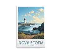 Nova Scotia Canada Vintage Travel Poster Landscape 08x12inch(20x30cm) Canvas Wall Art Posters for Living Room Decor Paintings for Home Decor