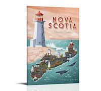 Nova Scotia Canada Vintage Travel Poster Room Living Room Decor Modern Aesthetic Wall Art Gift For Friend Bed Frame-style 12x18inch(30x45cm)
