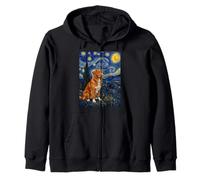 Nova Scotia Duck Tolling Dog Van Gogh Starry Night Zip Hoodie