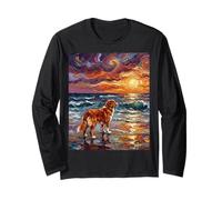 Nova Scotia Duck Tolling Retriever at The Beach Dog Artwork Long Sleeve T-Shirt