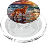 Nova Scotia Duck Tolling Retriever at the Beach Dog Artwork PopSockets PopGrip for MagSafe