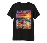 Nova Scotia Duck Tolling Retriever at The Beach Dog Artwork Premium T-Shirt