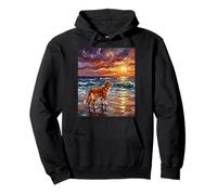Nova Scotia Duck Tolling Retriever at the Beach Dog Artwork Pullover Hoodie