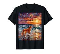 Nova Scotia Duck Tolling Retriever at The Beach Dog Artwork T-Shirt