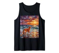 Nova Scotia Duck Tolling Retriever at The Beach Dog Artwork Tank Top