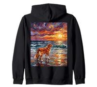 Nova Scotia Duck Tolling Retriever at the Beach Dog Artwork Zip Hoodie