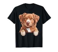 Nova Scotia Duck Tolling Retriever Funny Peeking Toller Dog T-Shirt