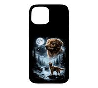 Nova Scotia Duck Tolling Retriever Howling to the Moon 90's Case for iPhone 15