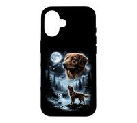 Nova Scotia Duck Tolling Retriever Howling to the Moon 90's Case for iPhone 16