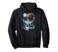 Nova Scotia Duck Tolling Retriever Howling to the Moon 90's Pullover Hoodie