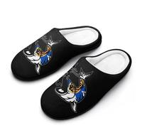 Nova Scotia Flag Fish Fishing Breathable Slippers Women Slip On Winter Warm House Slippers Shoes Bedroom 9-10（40-41）