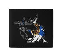 Nova Scotia Flag Fish Fishing Classic Mens Wallet Slim Leather Card Holder Bifold Wallets Front Pocket