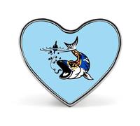 Nova Scotia Flag Fish Fishing Cute Brooch Badge Metal Heart Shaped Lapel Pins for Men Women Clothes Bag Hat Jewelry Accessories