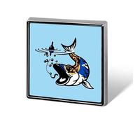 Nova Scotia Flag Fish Fishing Square Brooch Metal Pin Badges Fashion Lapel Pins Jewellery Unisex