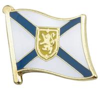 Nova Scotia Flag Lapel Pin - 1.9 x 1.6 cm Enamel Badge - Provincial Crest Brooch - White and Blue Saltire with Gold Lion Shield - Gold Trim Accessory
