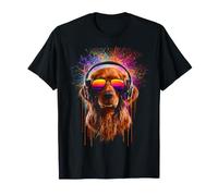 Nova Scotia Retriever Dog with Headphone and Sunglasses Art T-Shirt