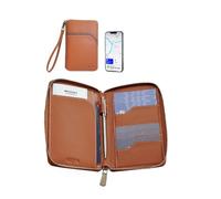 Nova Smart Passport Holder, RFID Blocking passport wallet for Women, Passport Case w/Secure Apple Find My Function for Travel, Large organizer for 2 Passports, cash, Secure zippered & wrist lanyard