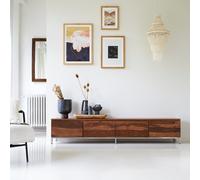 Nova - Solid sheesham TV unit - 205 cm Dark Brown