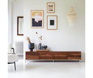 Nova - Solid sheesham TV unit - 205 cm Dark Brown