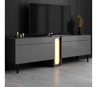 nova wooden led tv stand with 2 doors in anthracite