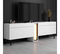 nova wooden led tv stand with 2 doors in white