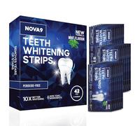 Nova9 Premium Teeth Whitening Strips, 42 Tooth White Strips, Sensitivity Free Whitening Kit, Peroxide Free, 21 Treatments for Effective White Teeth, UK Dentist Formulated Safe + Teeth Gel Pen Whitener
