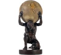 NOVACENTIX Atlas Holding Up World Statue and Sculpture Lifting The Earth Figure Decoration Creative Ornament for Home Office Living Room Brown Resin 11.75 Inch