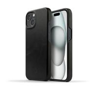 NOVADA Genuine Leather Case for iPhone 15 - Compatible with MagSafe - Black