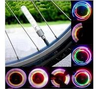 NOVAEASE 2X Bike Light 5 LED Easy Install Wheel Spoke Lights LED Neon Tire Flash Lamp Bicycle Tire Valve Cap for Both Adults Kids Bike Lights Bike Accessories Bike Wheel Lights