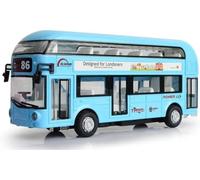 novaease Blue London Bus Model, Classic Bus Metal Luxury, Pullback, Doors Open & Close