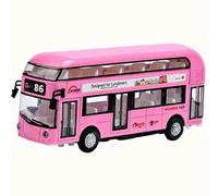 novaease London Bus Model, Classic Pink Buss, Metal Luxury, Light Sound, Pullback, Battery Included, Doors Open & Close FLashing With Music, Modern British England Red Bus