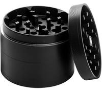 NOVAEASE Premium Grinder Zinc Alloy Herb Grinder with Sifter and Magnetic Top Black Grinder 40mm Grinder for Dry Herb Portable Metal Zinc Alloy Grinders